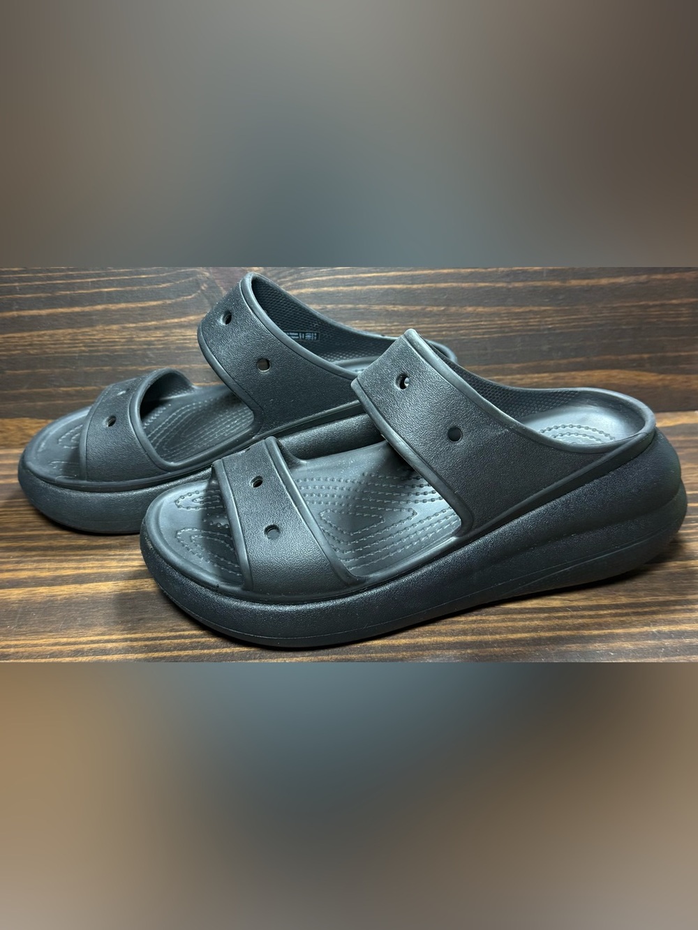 Crocs Crush Platform Sandals Women’s Size 8 Shoes Black Slip On Clog Sandal